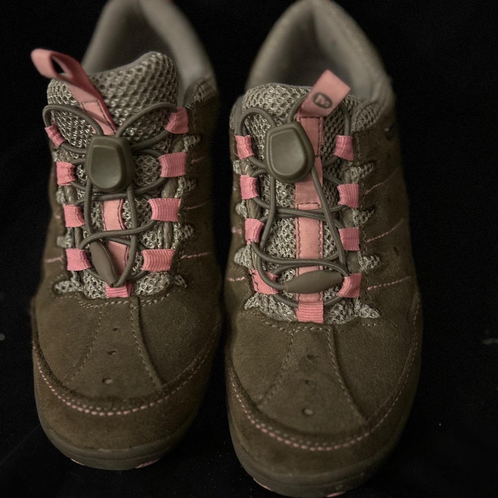Girl’s Brown and Pink Lace-Up Merrell Sneakers